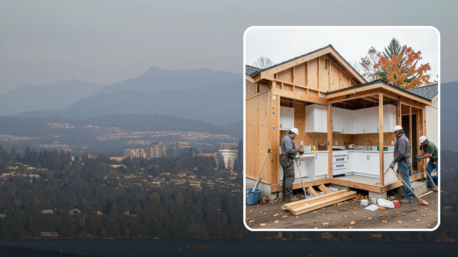 Scullery Construction in Medina, King County, WA - Building a scullery or back kitchen to handle prep, cleanup, and mess out of sight of the main kitchen.