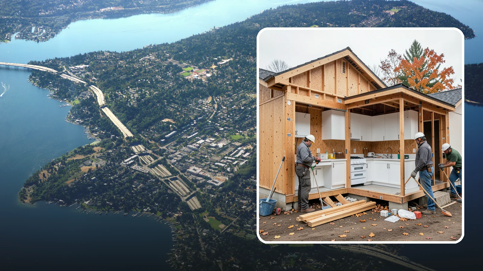 Scullery Construction in Mercer Island, King County, WA - Building a scullery or back kitchen to handle prep, cleanup, and mess out of sight of the main kitchen.