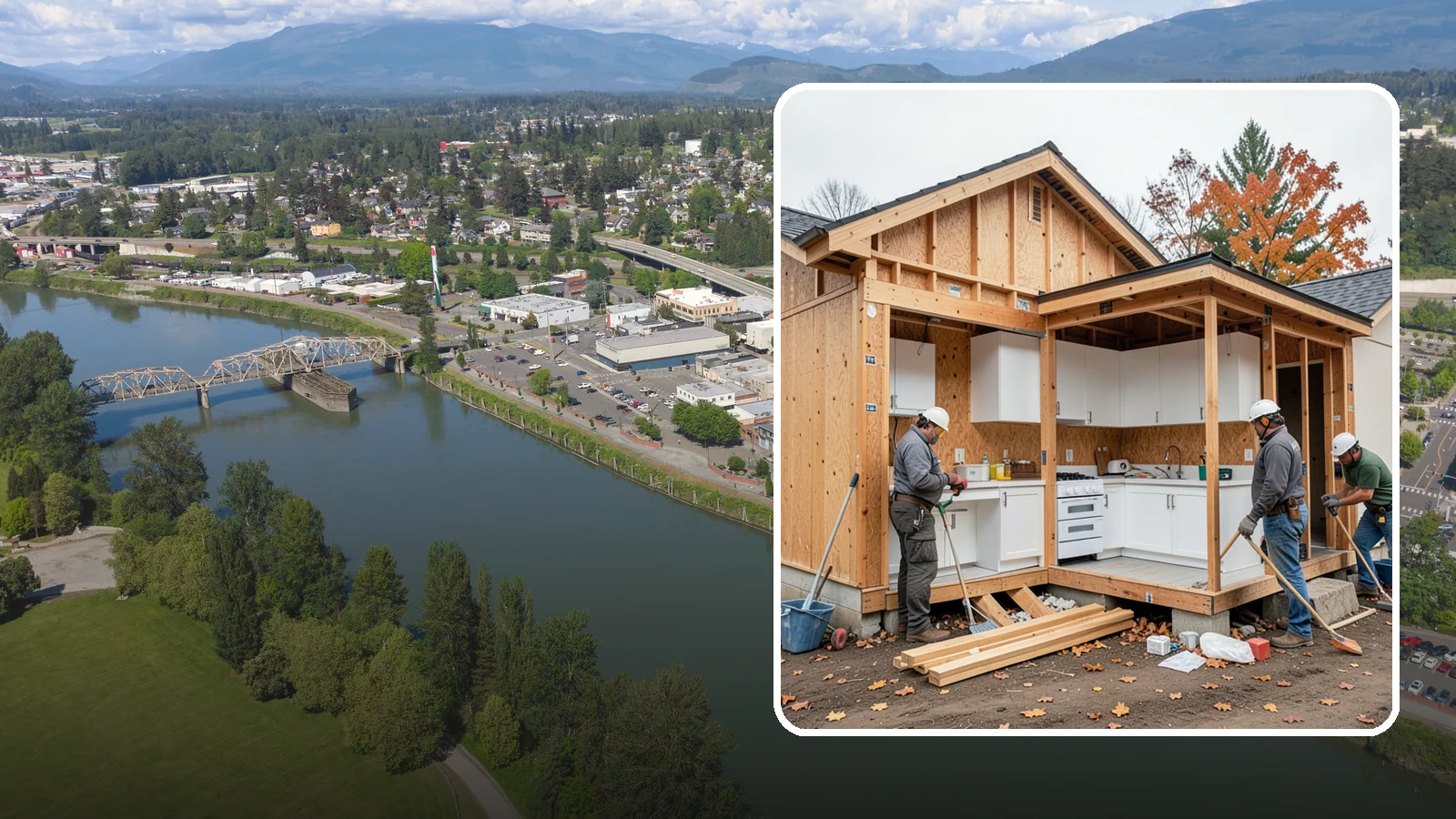 Scullery Construction in Mount Vernon, Skagit County, WA - Building a scullery or back kitchen to handle prep, cleanup, and mess out of sight of the main kitchen.