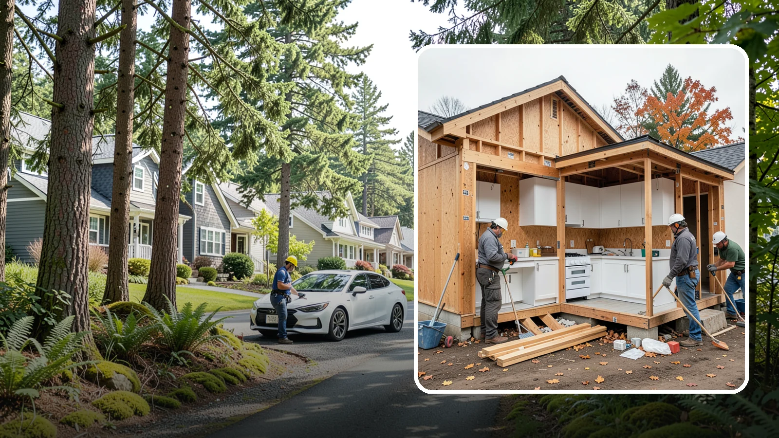 Scullery Construction in Normandy Park, King County, WA - Building a scullery or back kitchen to handle prep, cleanup, and mess out of sight of the main kitchen.