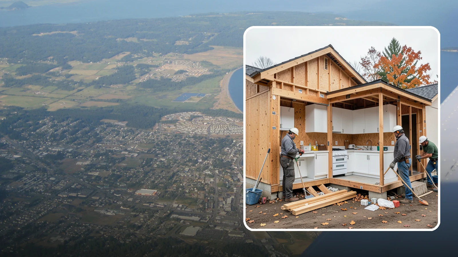 Scullery Construction in Oak Harbor, Island County, WA - Building a scullery or back kitchen to handle prep, cleanup, and mess out of sight of the main kitchen.