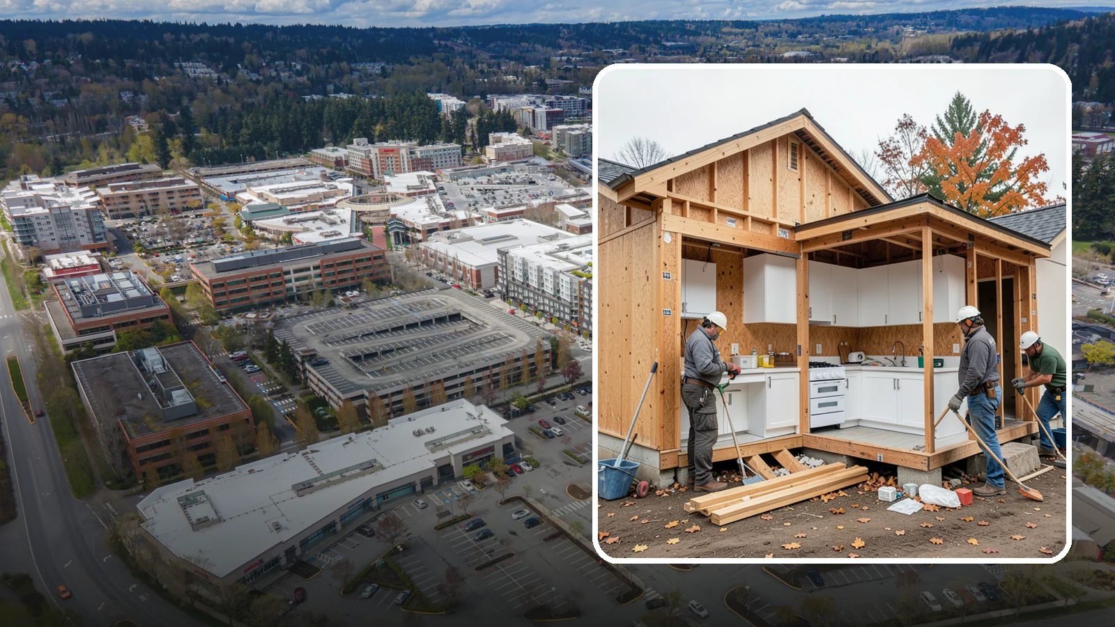 Scullery Construction in Redmond, King County, WA - Building a scullery or back kitchen to handle prep, cleanup, and mess out of sight of the main kitchen.
