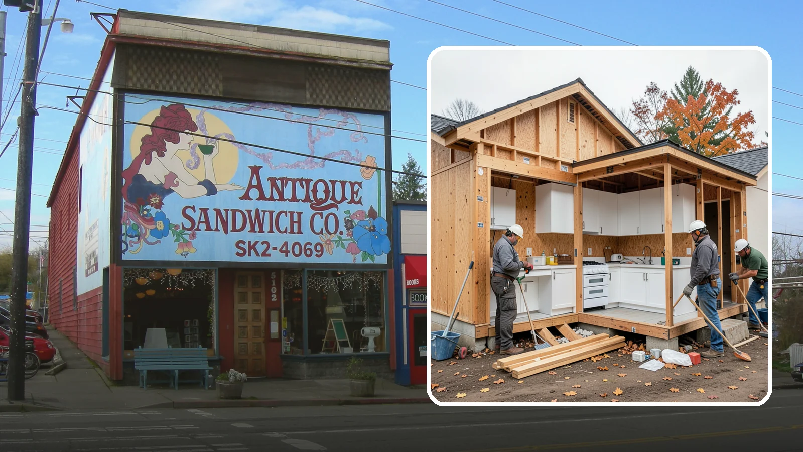 Scullery Construction in Ruston, Pierce County, WA - Building a scullery or back kitchen to handle prep, cleanup, and mess out of sight of the main kitchen.
