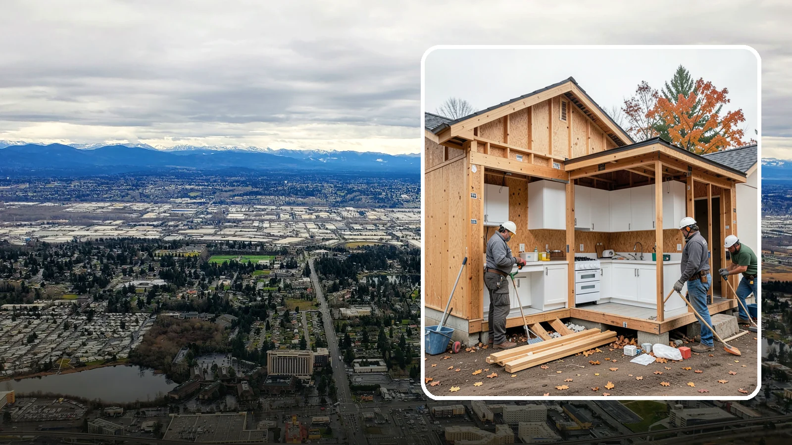 Scullery Construction in SeaTac, King County, WA - Building a scullery or back kitchen to handle prep, cleanup, and mess out of sight of the main kitchen.