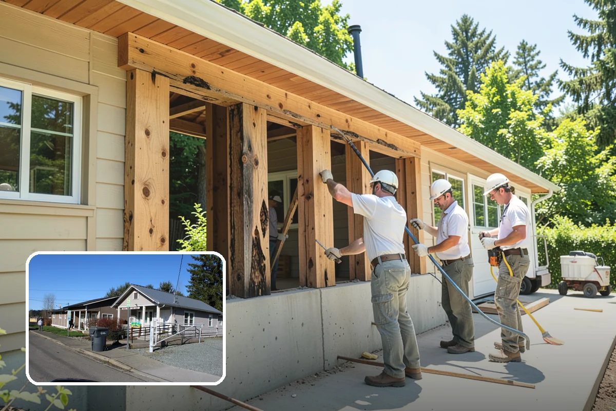 Scullery Construction in South Prairie, Pierce County, WA - Messy prep and cleanup kept out of sight