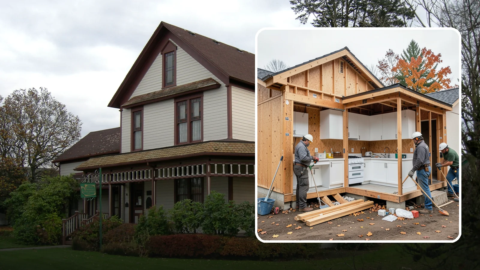 Scullery Construction in Sumner, Pierce County, WA - Building a scullery or back kitchen to handle prep, cleanup, and mess out of sight of the main kitchen.