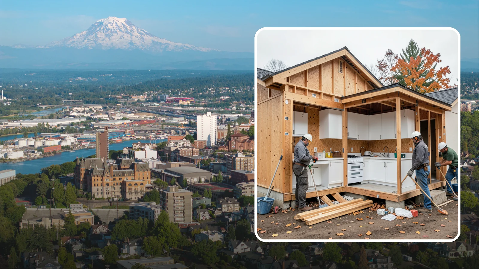 Scullery Construction in Tacoma, Pierce County, WA - Building a scullery or back kitchen to handle prep, cleanup, and mess out of sight of the main kitchen.