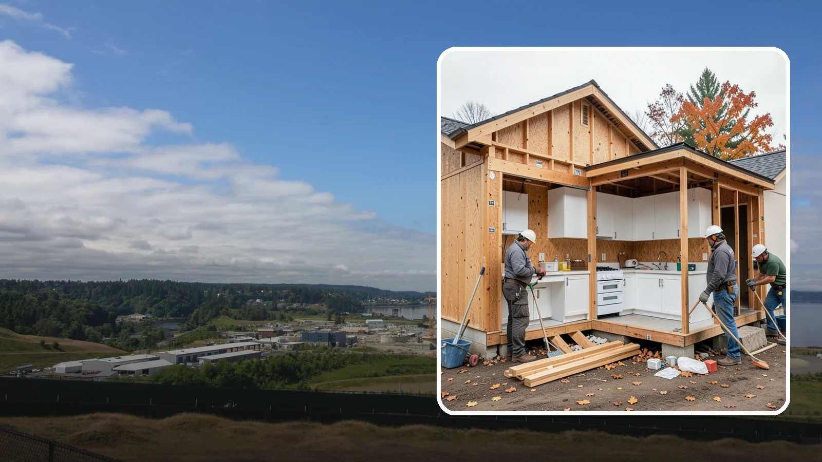 Scullery Construction in University Place, Pierce County, WA - Building a scullery or back kitchen to handle prep, cleanup, and mess out of sight of the main kitchen.