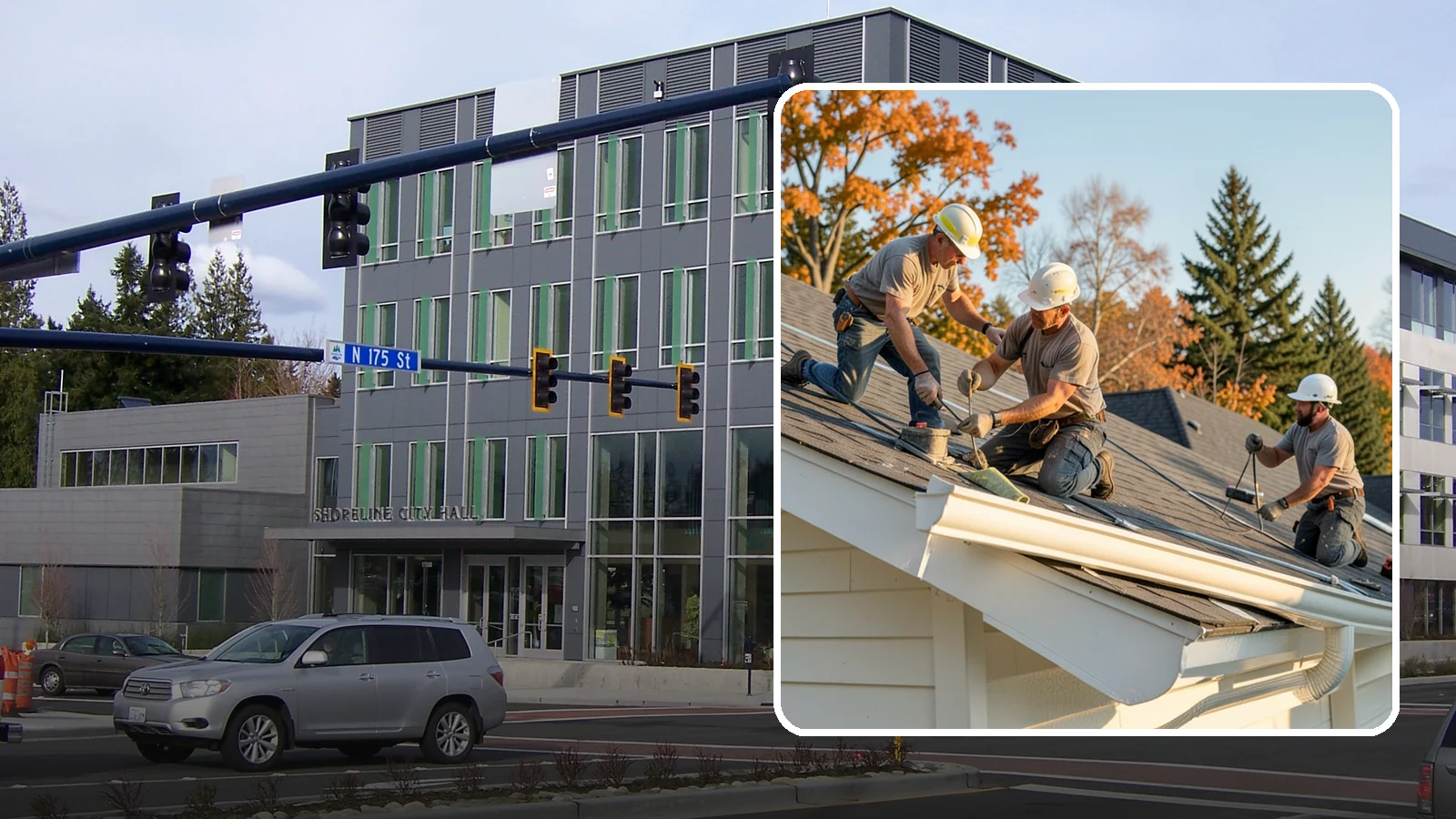 Seamless Gutter Installation in Shoreline, King County, WA - We fabricate and install seamless gutters on-site to minimize leaks along your roofline.