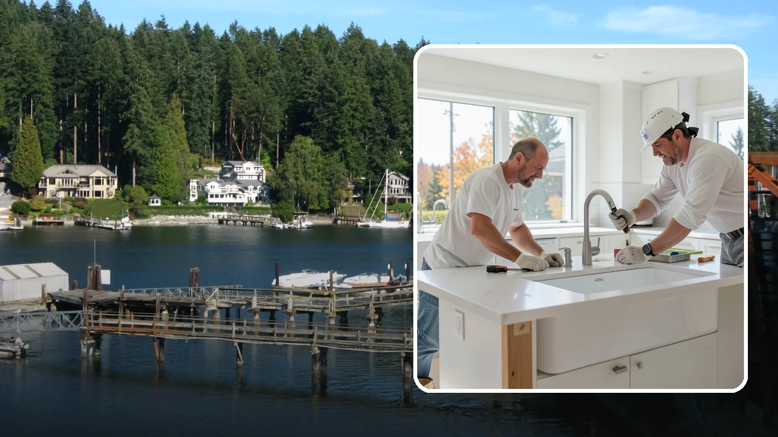 Second Sink Installation in Gig Harbor, Pierce County, WA - Adding a secondary prep or bar sink to improve workflow in larger kitchens and islands.