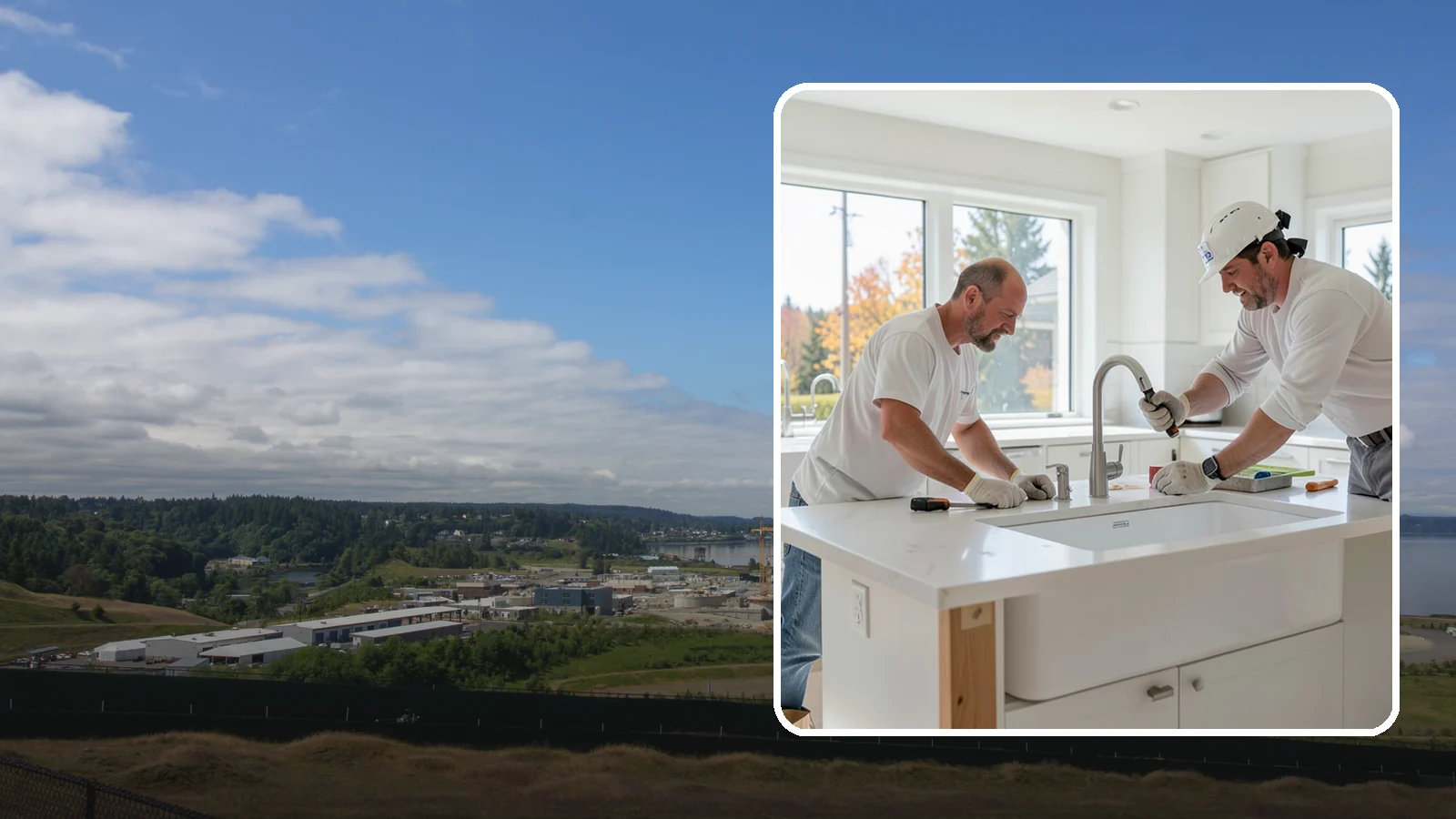 Second Sink Installation in University Place, Pierce County, WA - Adding a secondary prep or bar sink to improve workflow in larger kitchens and islands.
