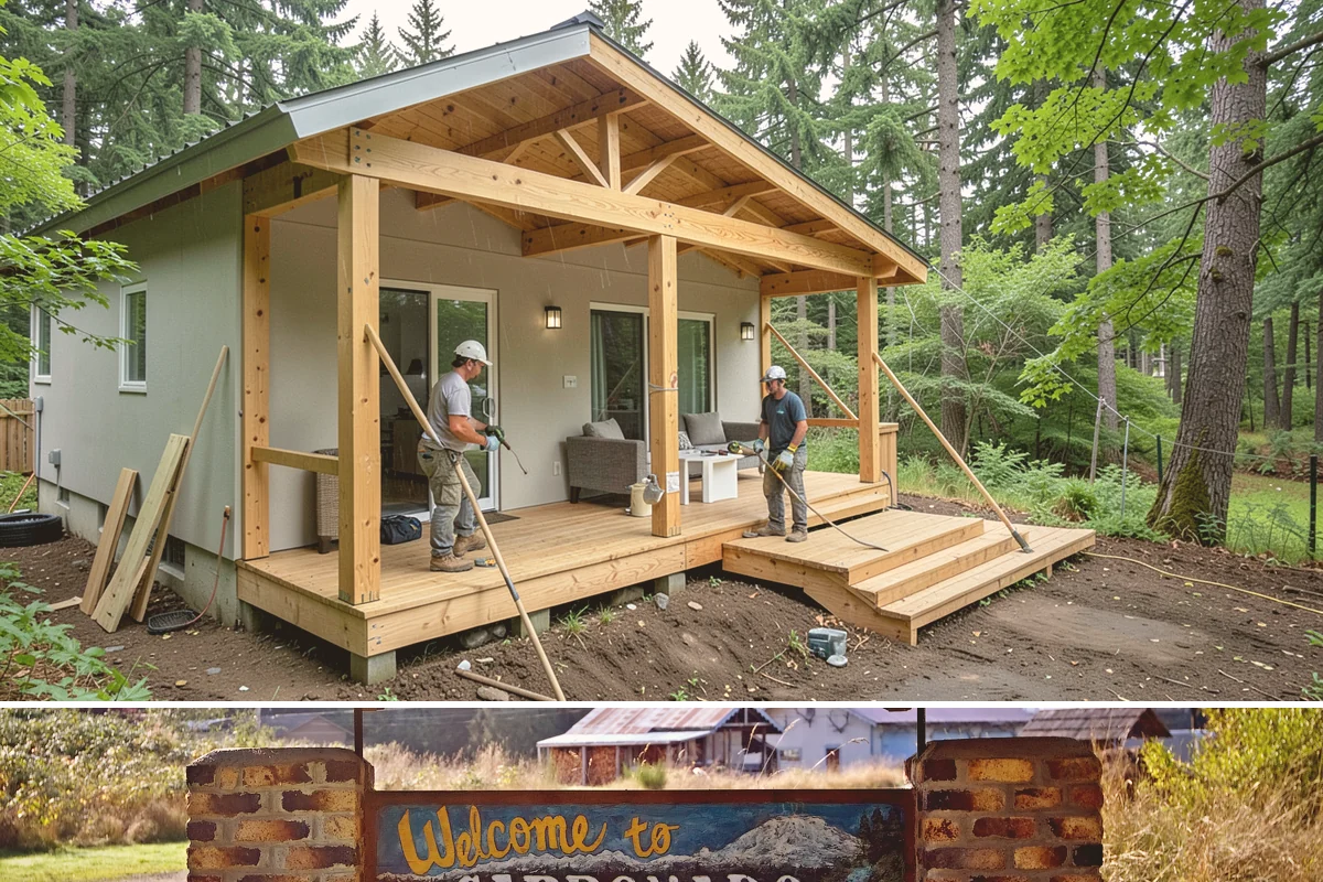 Second-Story Addition in Carbonado, Pierce County, WA - We aim to open the roof and frame the upper level during the driest stretch of summer to limit rain exposure.