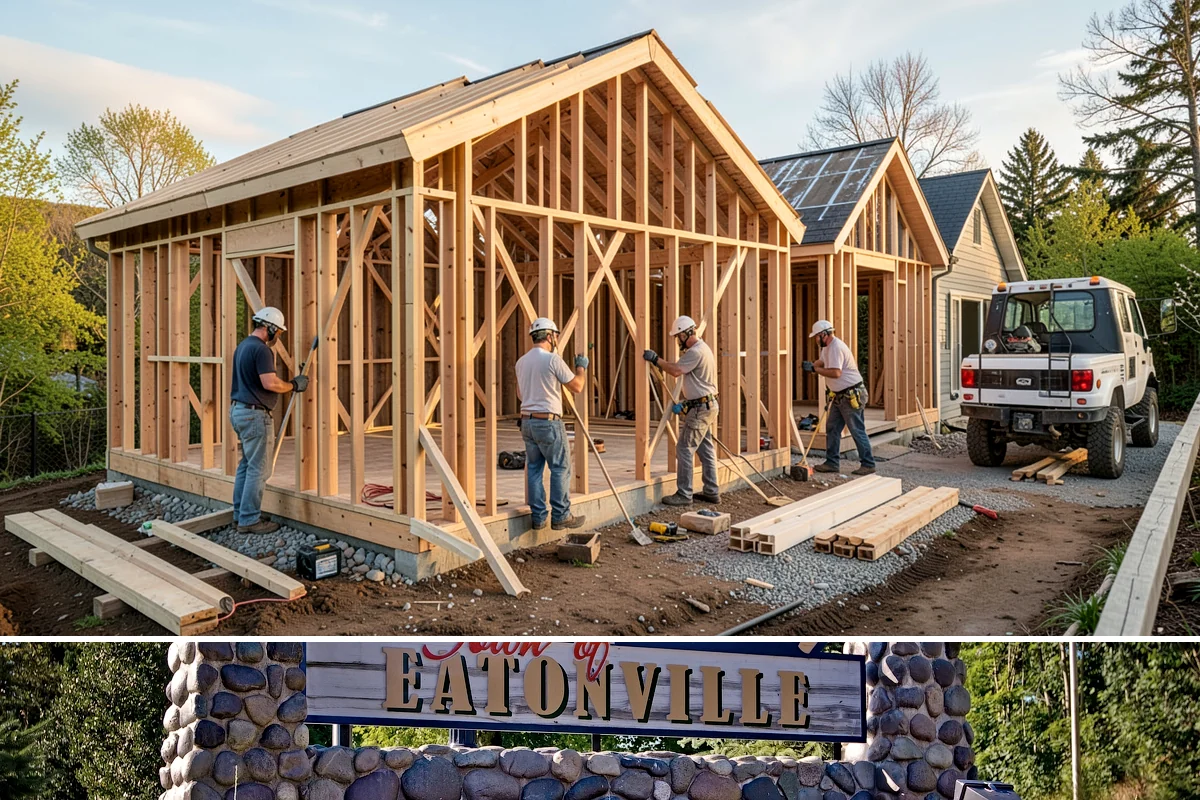 Second-Story Addition in Eatonville, Pierce County, WA - We aim to open the roof and frame the upper level during the driest stretch of summer to limit rain exposure.