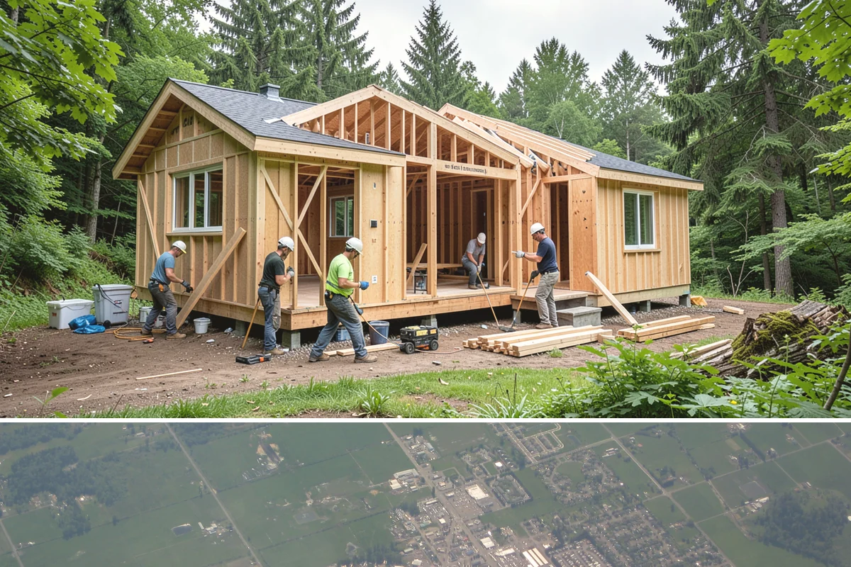 Second-Story Addition in Enumclaw, King County, WA - We aim to open the roof and frame the upper level during the driest stretch of summer to limit rain exposure.