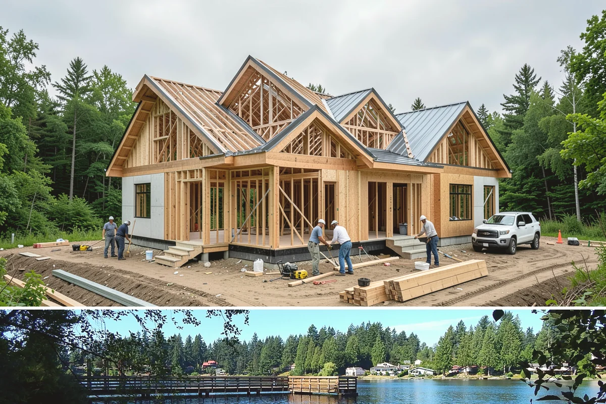 Second-Story Addition in Federal Way, King County, WA - We aim to open the roof and frame the upper level during the driest stretch of summer to limit rain exposure.
