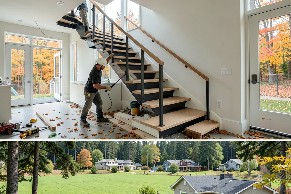 Second-Story Addition in Lyman, Skagit County, WA - We aim to open the roof and frame the upper level during the driest stretch of summer to limit rain exposure.