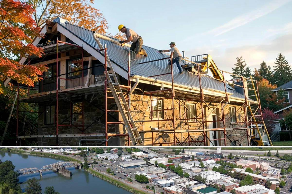 Second-Story Addition in Mount Vernon, Skagit County, WA - We aim to open the roof and frame the upper level during the driest stretch of summer to limit rain exposure.