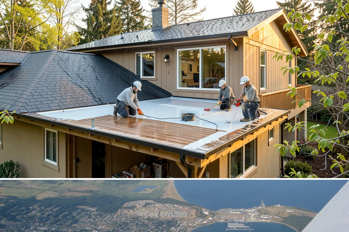 Second-Story Addition in Oak Harbor, Island County, WA - We aim to open the roof and frame the upper level during the driest stretch of summer to limit rain exposure.