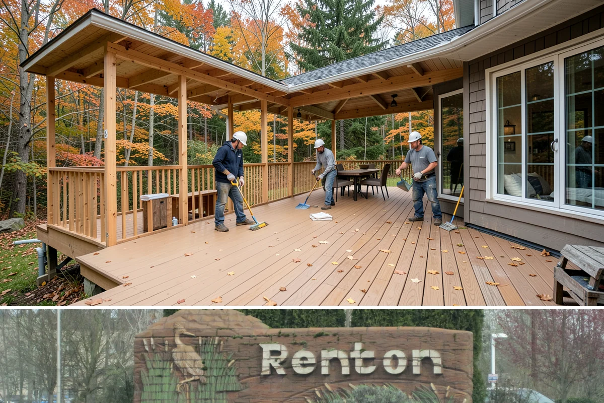 Second-Story Addition in Renton, King County, WA - We aim to open the roof and frame the upper level during the driest stretch of summer to limit rain exposure.