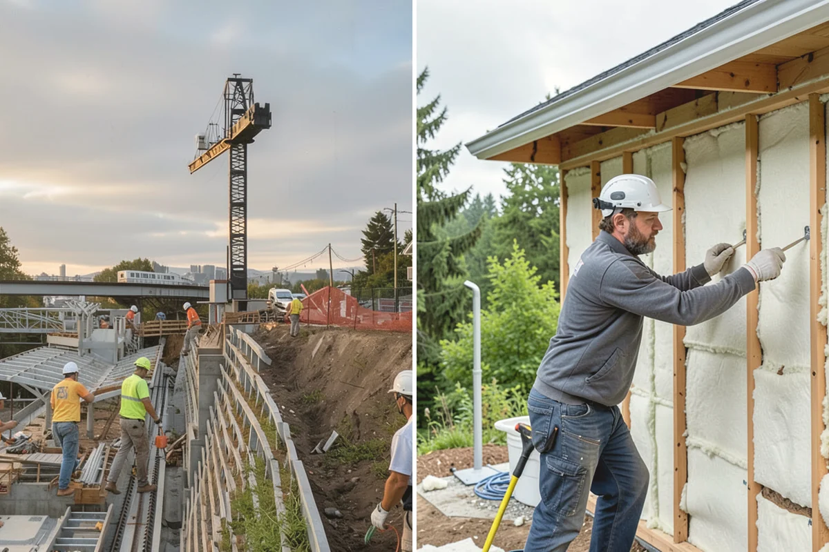 Segmental Block Retaining Wall in Anacortes, Skagit County, WA - Excavate and compact a level base trench