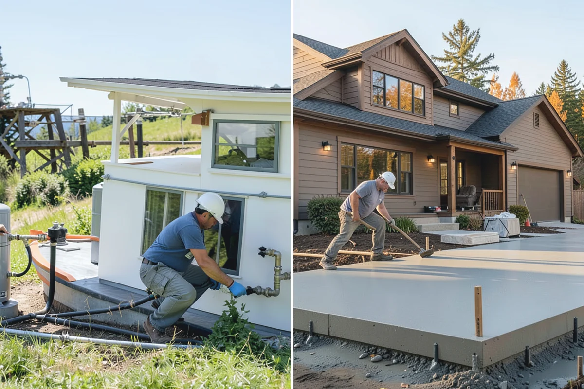Segmental Block Retaining Wall in Buckley, Pierce County, WA - Excavate and compact a level base trench