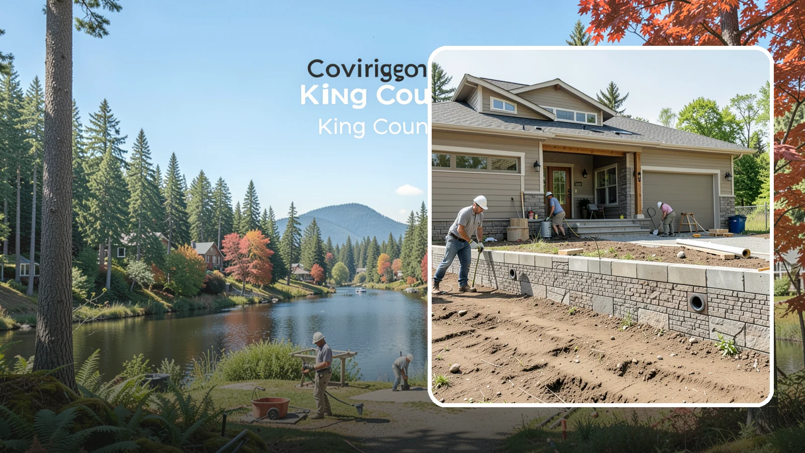 Segmental Block Retaining Wall in Covington, King County, WA - Constructing a mortarless wall from interlocking concrete blocks engineered to flex with soil and seismic loads.