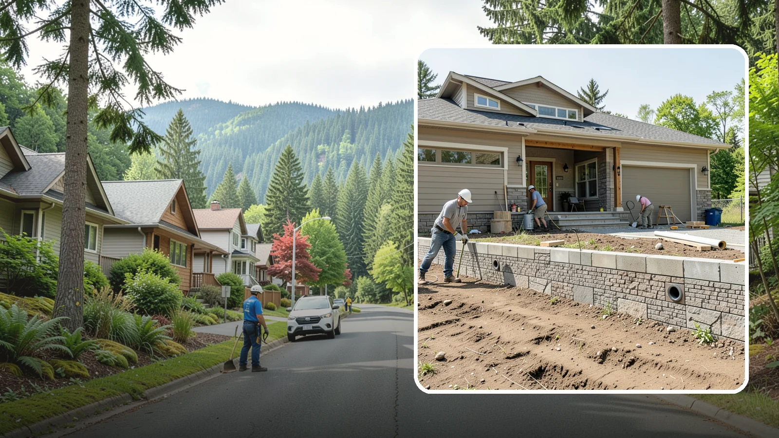 Segmental Block Retaining Wall in Darrington, Snohomish County, WA - Constructing a mortarless wall from interlocking concrete blocks engineered to flex with soil and seismic loads.