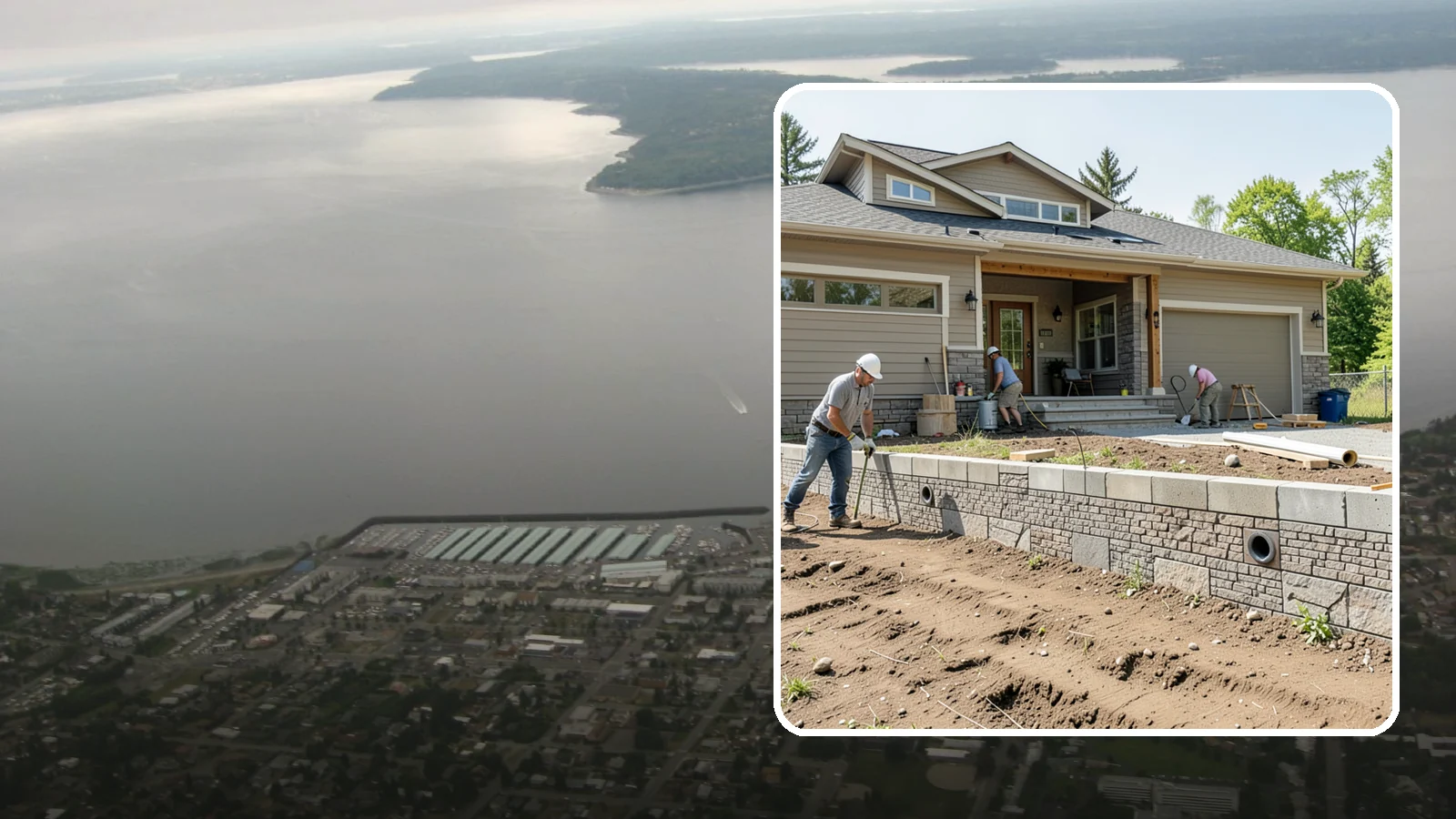 Segmental Block Retaining Wall in Des Moines, King County, WA - Constructing a mortarless wall from interlocking concrete blocks engineered to flex with soil and seismic loads.