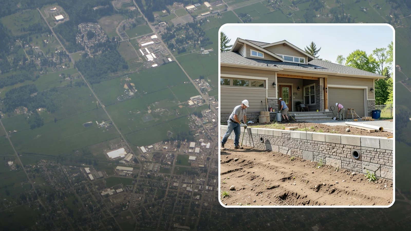 Segmental Block Retaining Wall in Enumclaw, King County, WA - Constructing a mortarless wall from interlocking concrete blocks engineered to flex with soil and seismic loads.