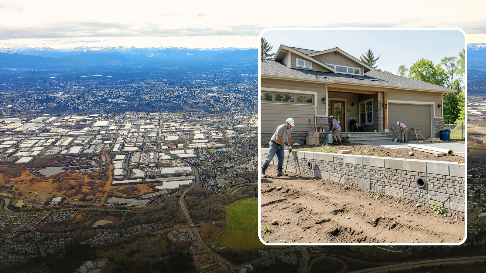 Segmental Block Retaining Wall in Kent, King County, WA - Constructing a mortarless wall from interlocking concrete blocks engineered to flex with soil and seismic loads.