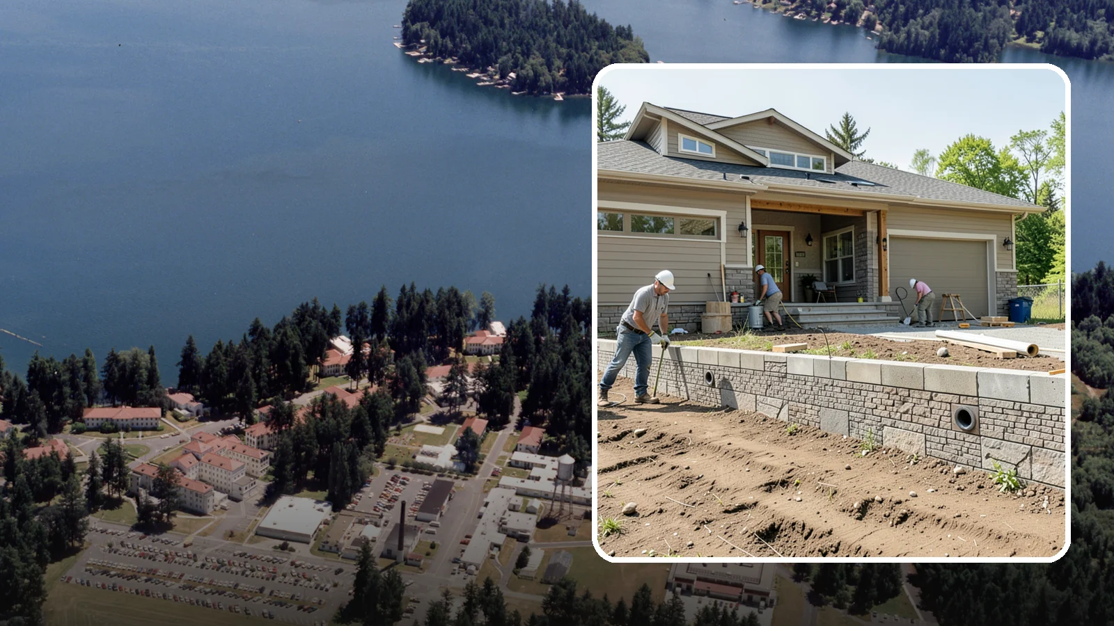 Segmental Block Retaining Wall in Lakewood, Pierce County, WA - Constructing a mortarless wall from interlocking concrete blocks engineered to flex with soil and seismic loads.