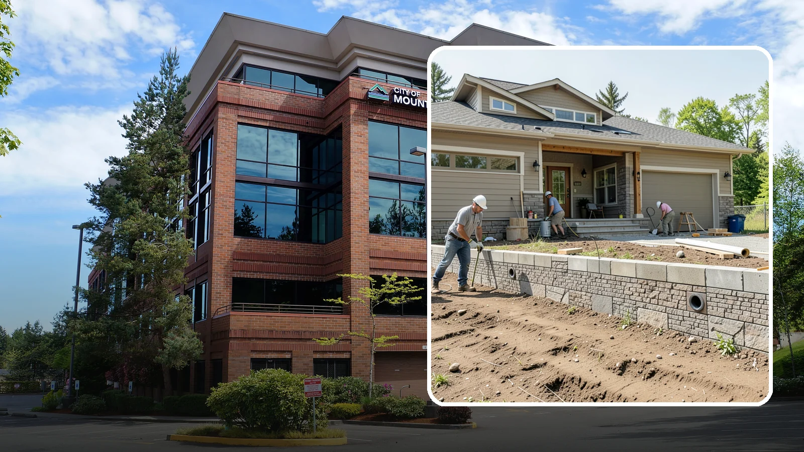 Segmental Block Retaining Wall in Mountlake Terrace, Snohomish County, WA - Constructing a mortarless wall from interlocking concrete blocks engineered to flex with soil and seismic loads.