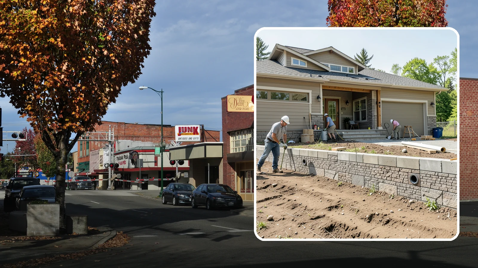 Segmental Block Retaining Wall in Puyallup, Pierce County, WA - Constructing a mortarless wall from interlocking concrete blocks engineered to flex with soil and seismic loads.