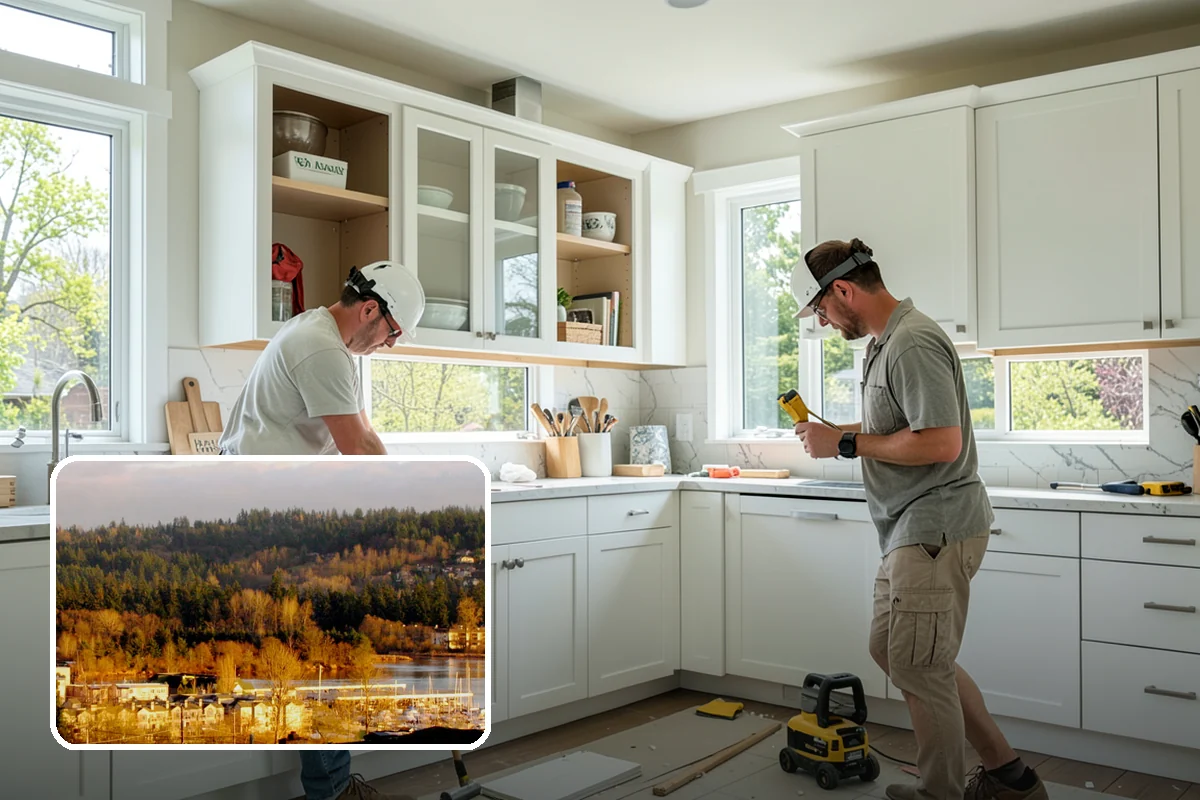 Semi-Custom Cabinet Installation in Kenmore, King County, WA - More options than stock at a friendlier price