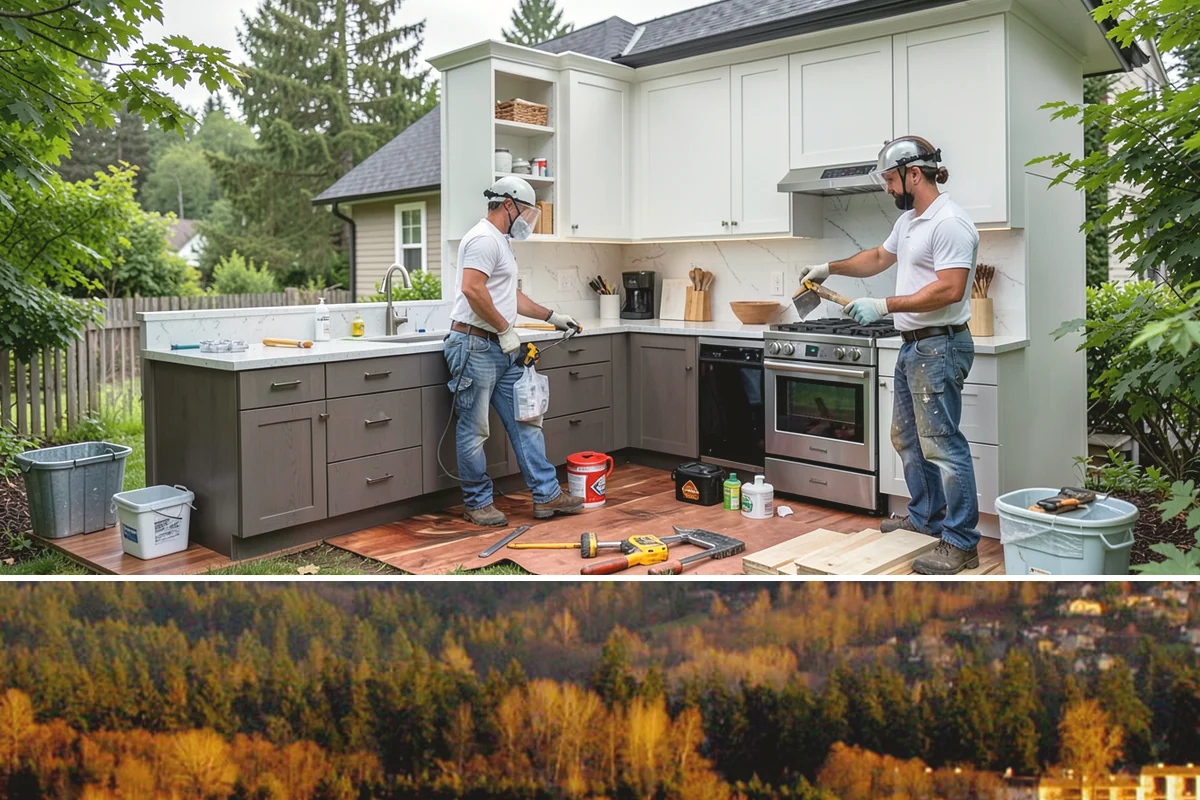 Semi-Custom Cabinet Installation in Kenmore, King County, WA - Semi-custom cabinet installation is indoor work completed in any season.