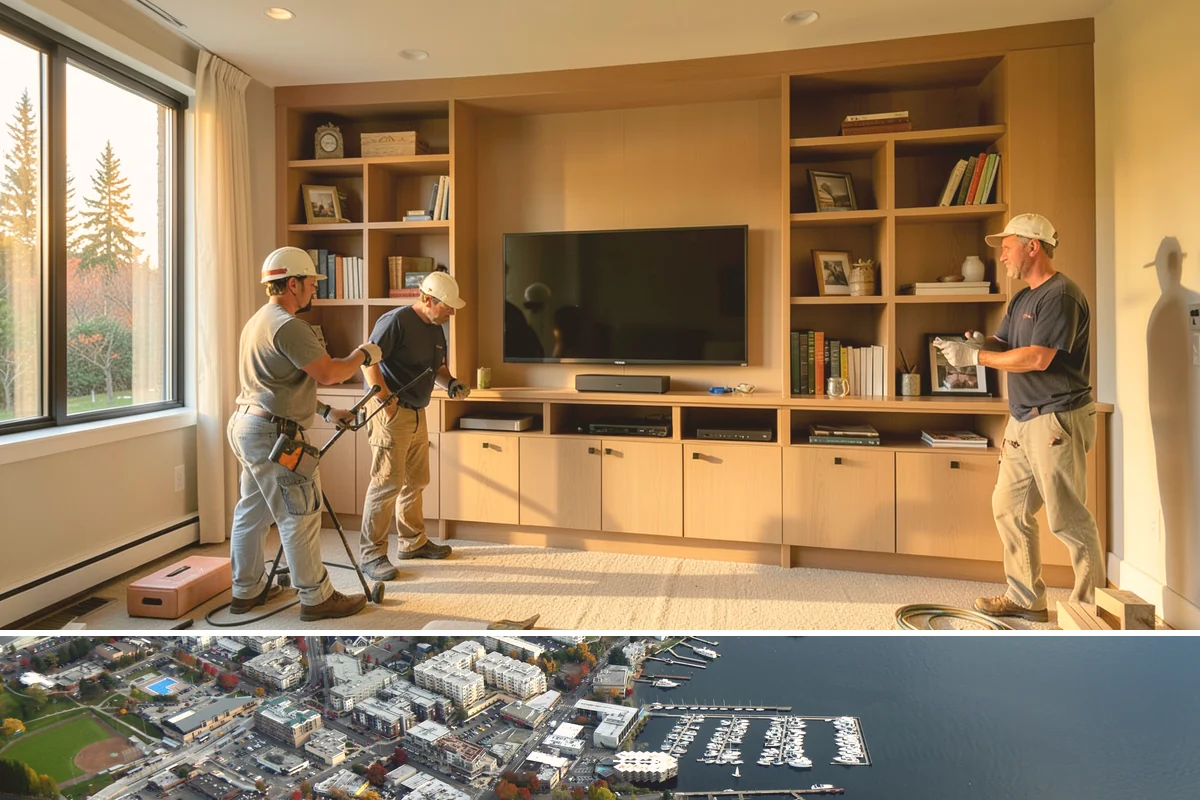 Semi-Custom Cabinet Installation in Kirkland, King County, WA - Semi-custom cabinet installation is indoor work completed in any season.