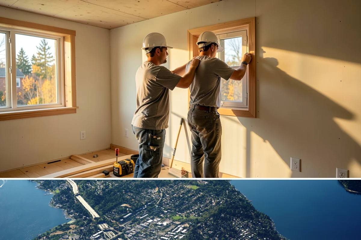 Semi-Custom Cabinet Installation in Mercer Island, King County, WA - Semi-custom cabinet installation is indoor work completed in any season.