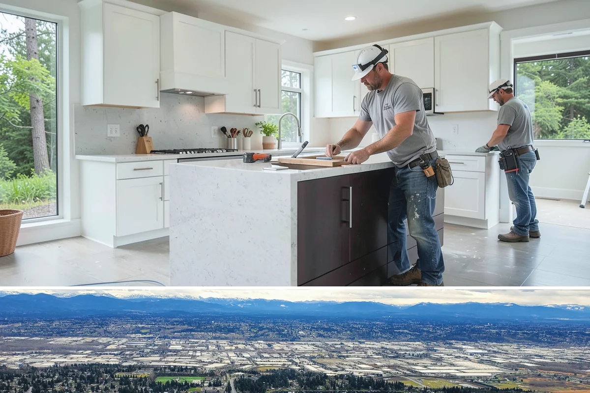 Semi-Custom Cabinet Installation in SeaTac, King County, WA - Semi-custom cabinet installation is indoor work completed in any season.