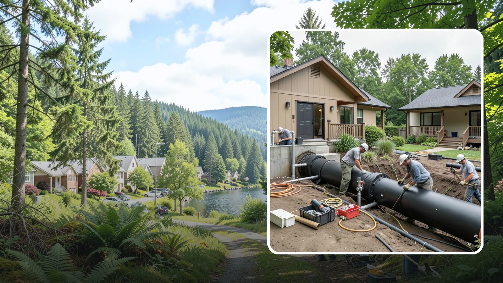 Sewer Line Installation in Lake Forest Park, King County, WA - We install or replace the underground sewer line that carries wastewater from your home to the municipal main or septic system.