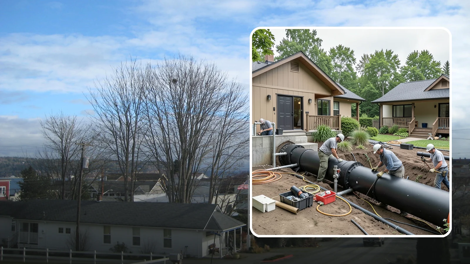Sewer Line Installation in Langley, Island County, WA - We install or replace the underground sewer line that carries wastewater from your home to the municipal main or septic system.
