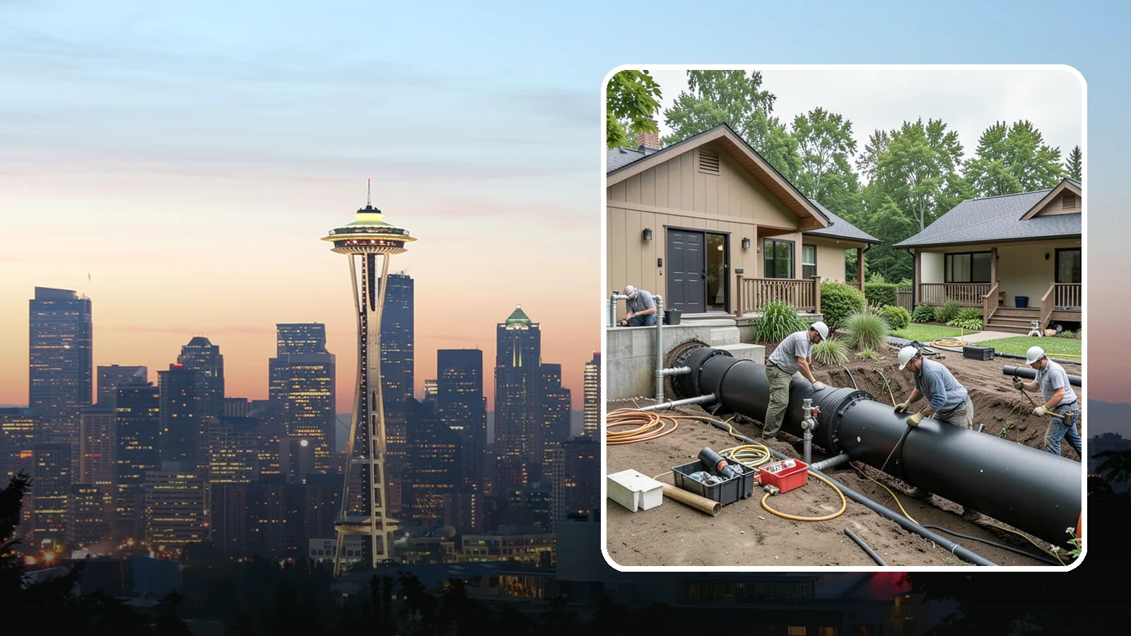 Sewer Line Installation in Seattle, King County, WA - We install or replace the underground sewer line that carries wastewater from your home to the municipal main or septic system.