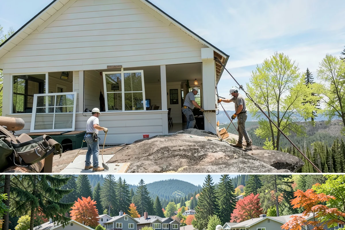 Shake Siding Installation in Fircrest, Pierce County, WA - Late spring through fall provides the dry conditions cedar shakes need to acclimate and take finish.