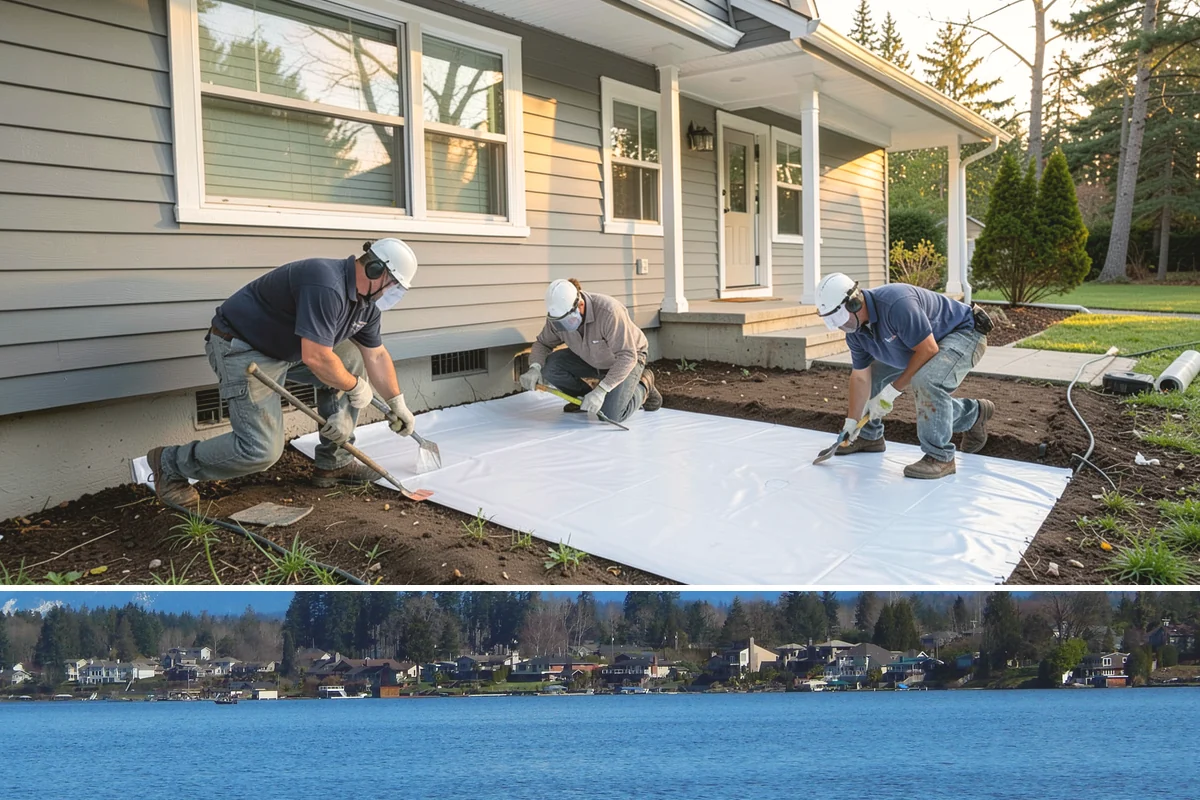 Shake Siding Installation in Lake Stevens, Snohomish County, WA - Late spring through fall provides the dry conditions cedar shakes need to acclimate and take finish.