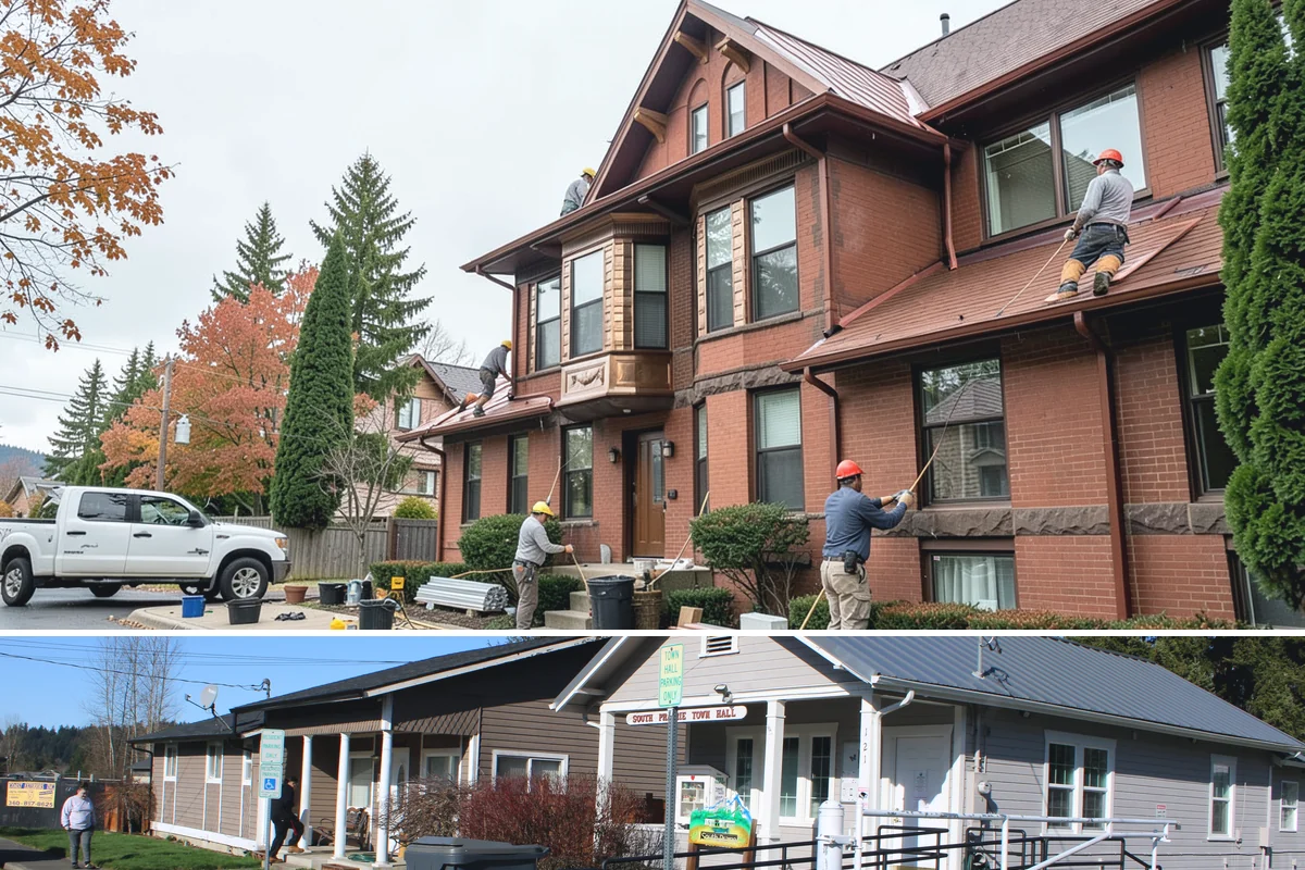 Shake Siding Installation in South Prairie, Pierce County, WA - Late spring through fall provides the dry conditions cedar shakes need to acclimate and take finish.