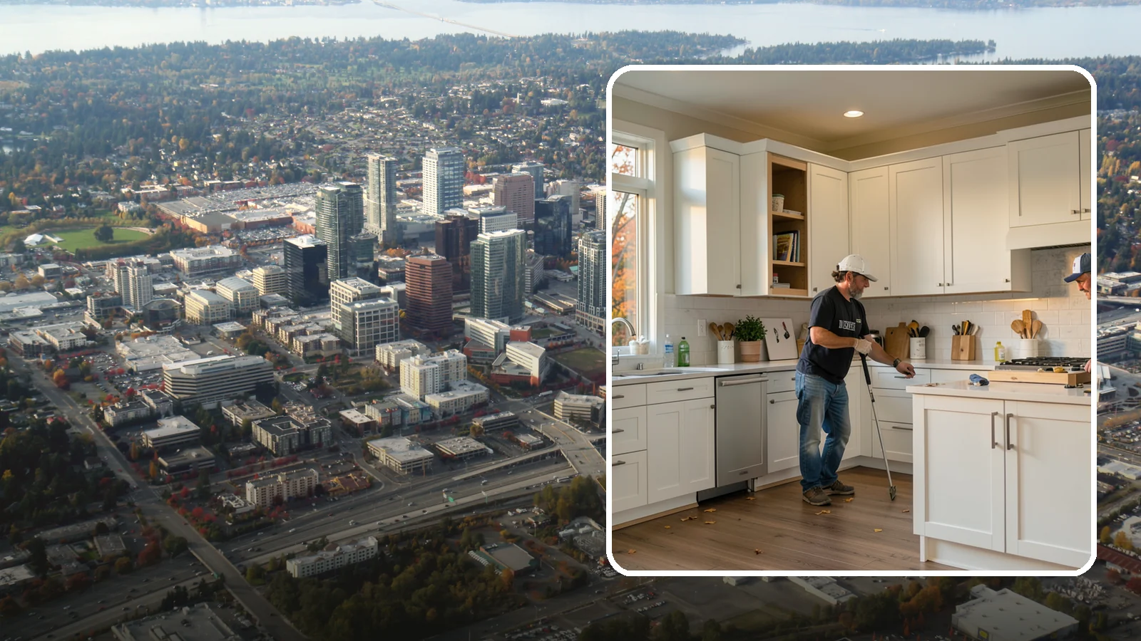 Shaker Cabinet Installation in Bellevue, King County, WA - Installing timeless shaker-style cabinets whose clean, framed doors suit both classic and modern PNW homes.