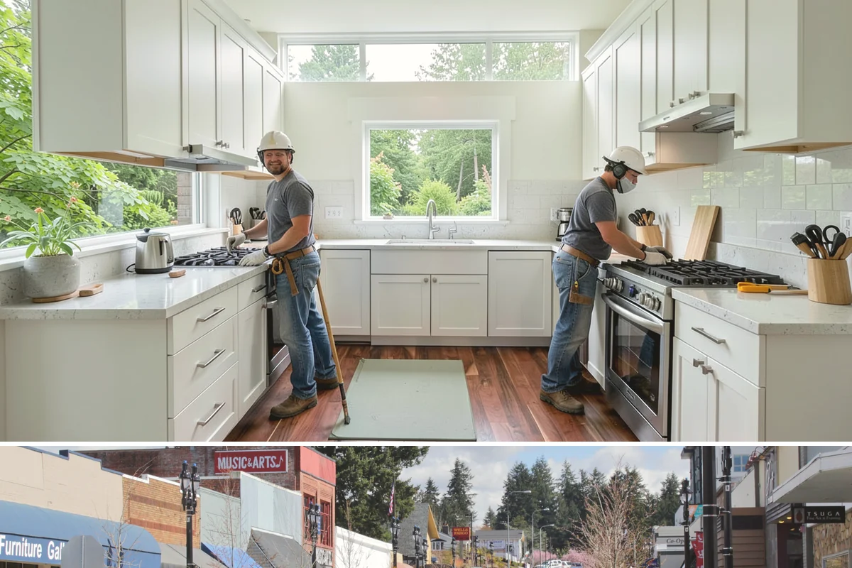 Shaker Cabinet Installation in Bothell, King County, WA - Shaker cabinet installation is indoor work completed in any season alongside your remodel.