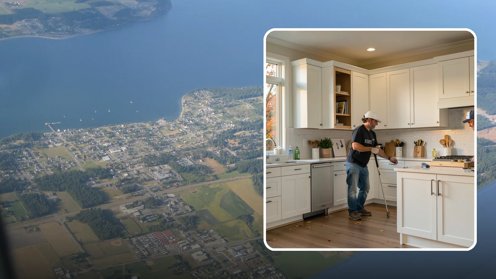 Shaker Cabinet Installation in Coupeville, Island County, WA - Installing timeless shaker-style cabinets whose clean, framed doors suit both classic and modern PNW homes.