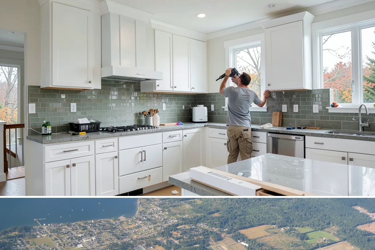 Shaker Cabinet Installation in Coupeville, Island County, WA - Shaker cabinet installation is indoor work completed in any season alongside your remodel.