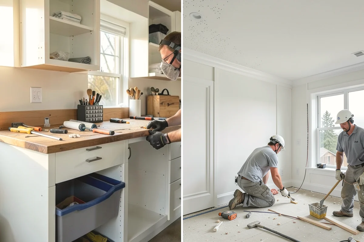 Shaker Cabinet Installation in Edgewood, Pierce County, WA - Confirm layout and mark level reference lines
