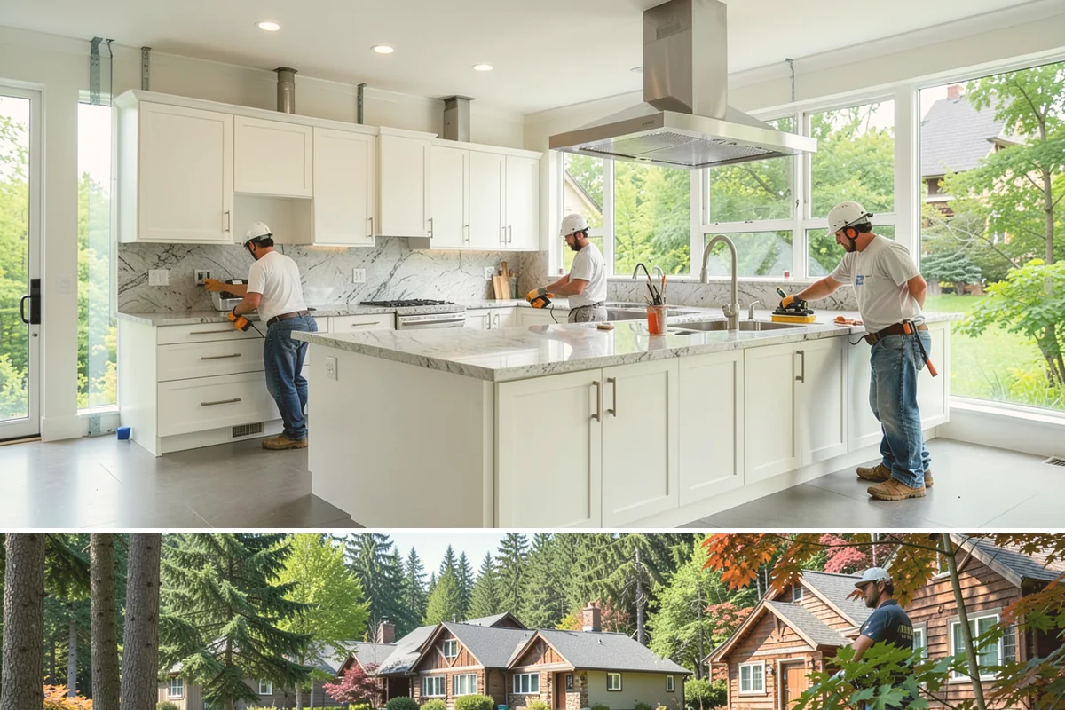 Shaker Cabinet Installation in Edgewood, Pierce County, WA - Shaker cabinet installation is indoor work completed in any season alongside your remodel.